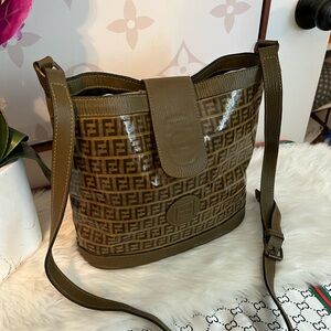 Go💃SEND OFFER 💃 Fendi Olive Crossbody Bag with Monogram